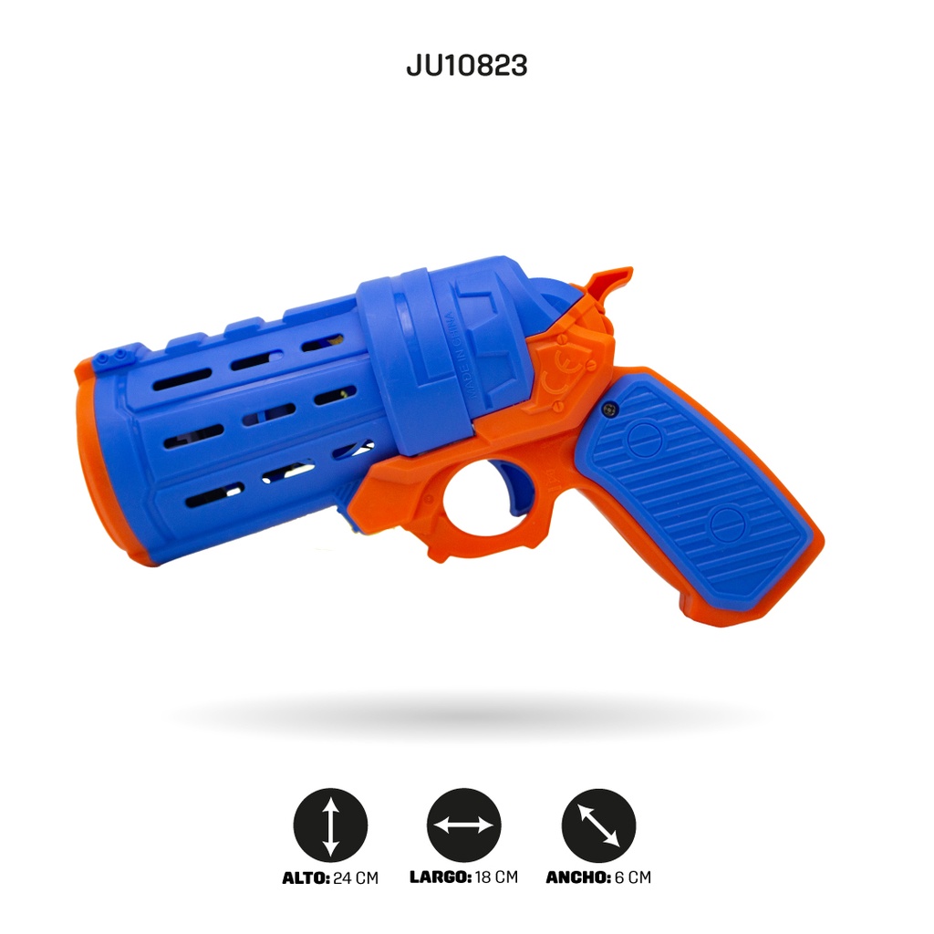 JUGUETE PISTOLA DE BURBUJAS CON VENTILADOR Y FUNCIÓN A BATERÍA  [JT718]