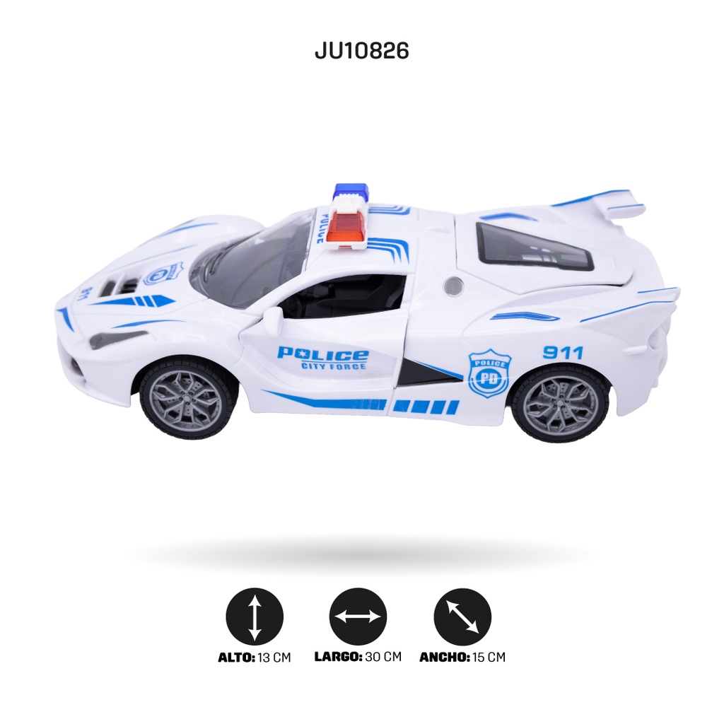 1:18 COCHE DE POLICÍA RADIOCONTROL 5 FUNCIONES,CON LÍNEA USB [CD8205C]