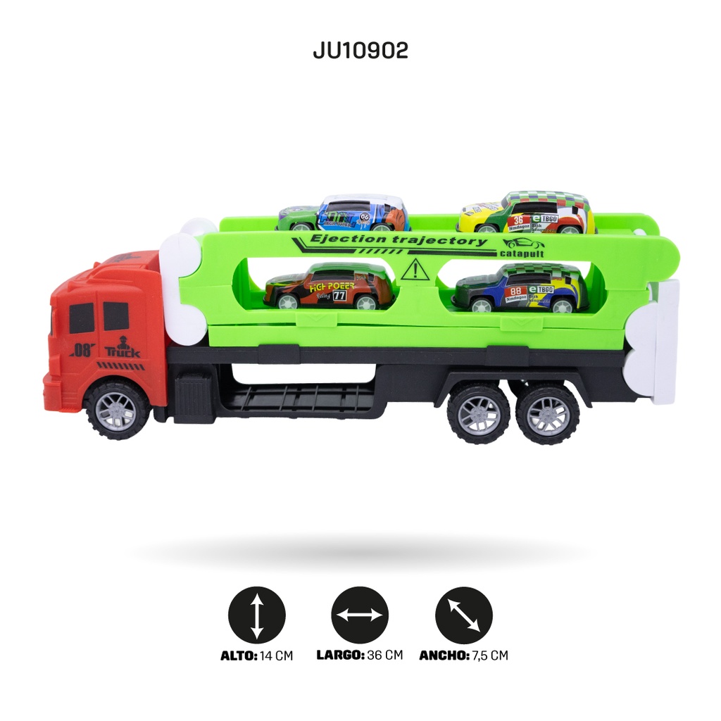 CAMION DE IMPULSO CON 4 VEHICULOS [6205-15]