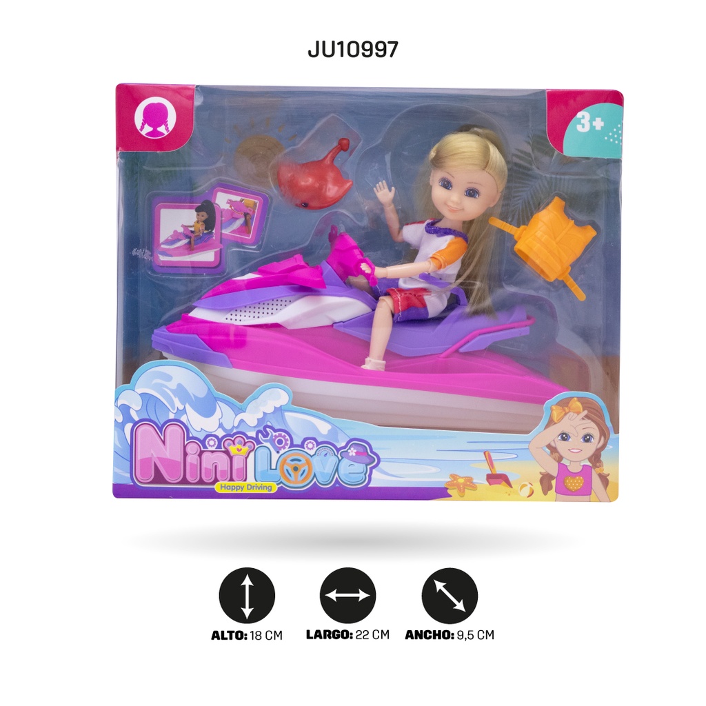 MUÑECA CON MOTO ACUATICA [55874]
