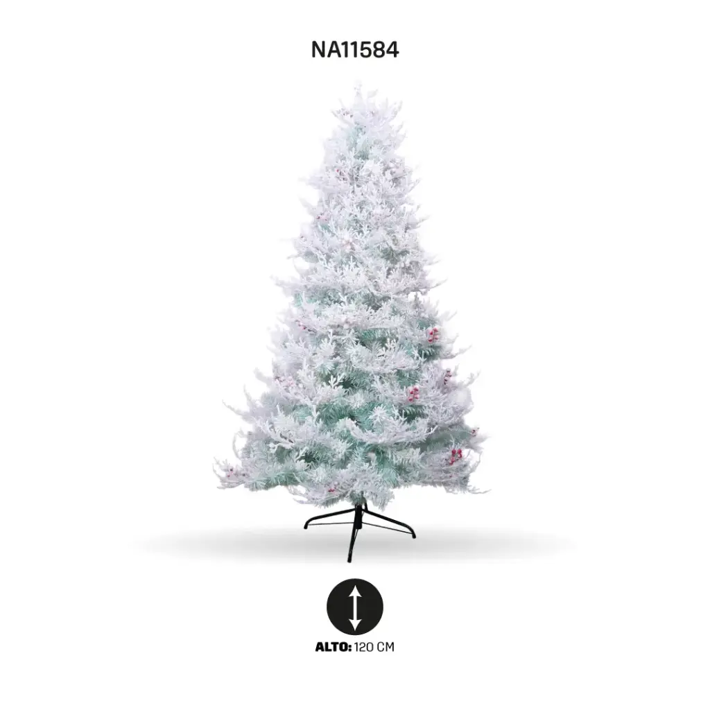ARBOL DE NAVIDAD CON NIEVE Y CEREZOS E7006RF 120 CM/219T [PAC5548]
