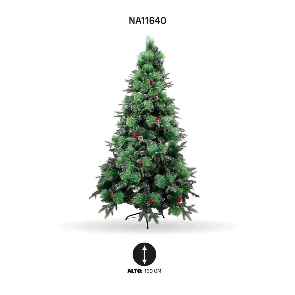 ARBOL DE NAVIDAD CON PINOS Y CEREZOS FE23007 150 CM/428T [PAC5604]