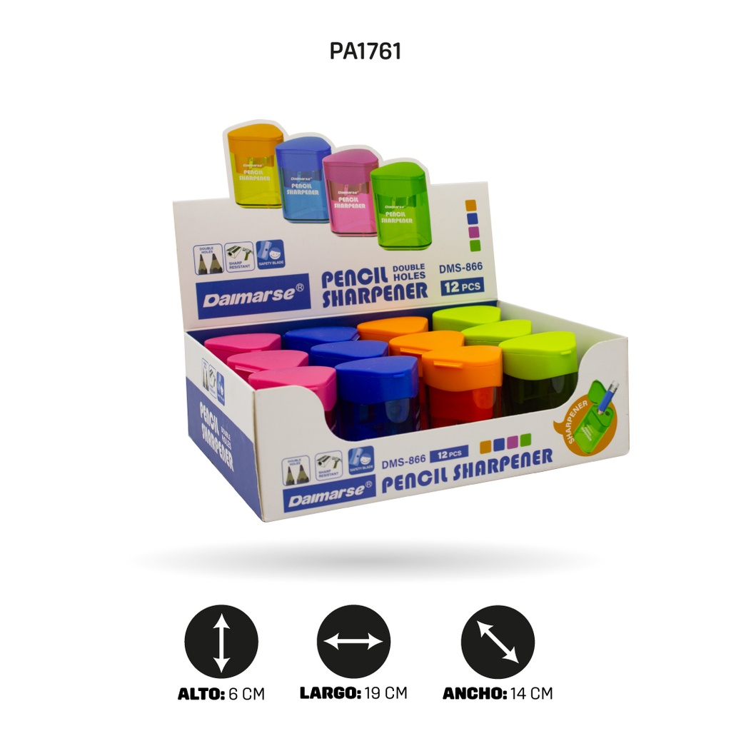 SACAPUNTAS DOBLE DMS-866 [PAC4876] DISPLAY X 12