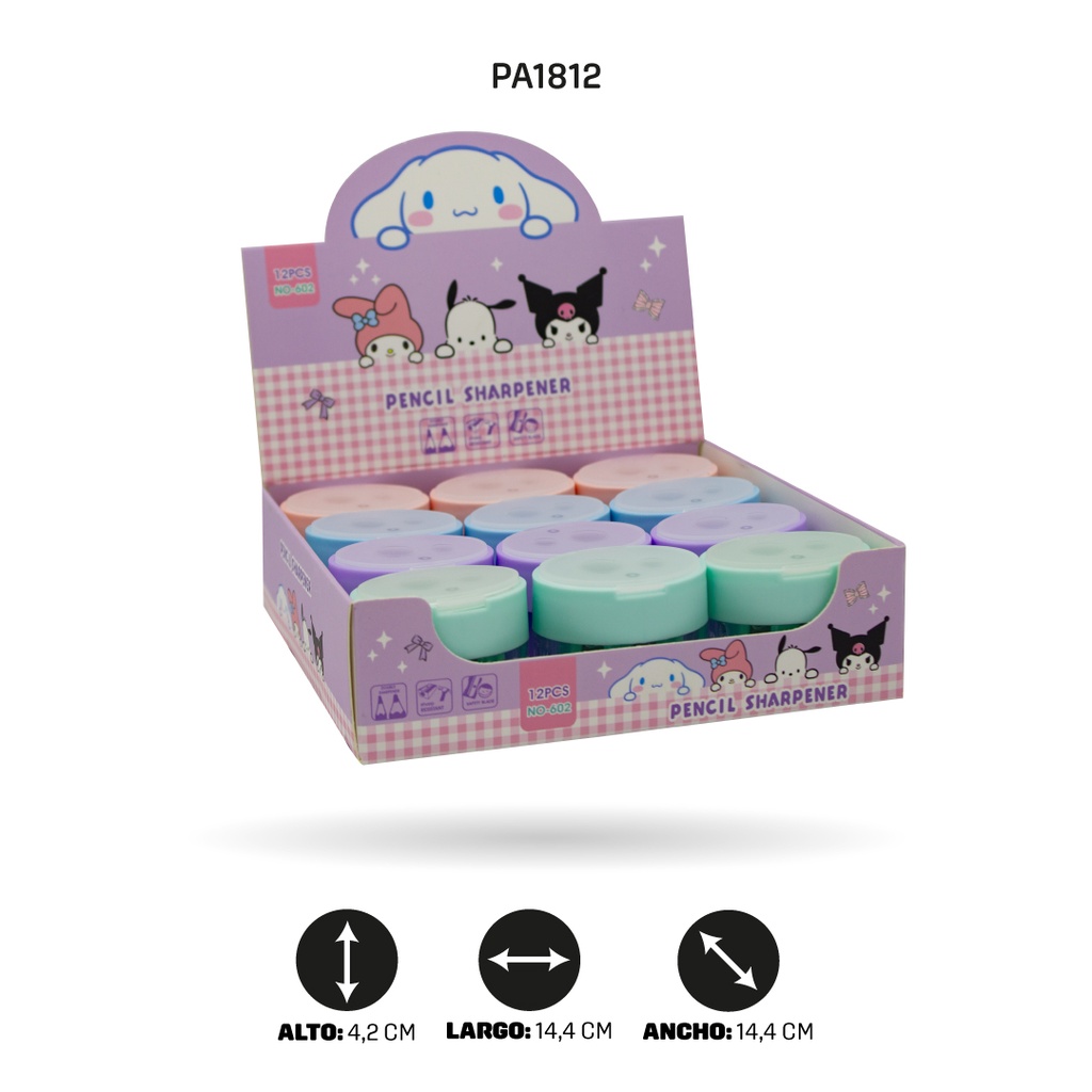 SACAPUNTAS PASTEL DOBLE X12 UND 602 [PAC4858]