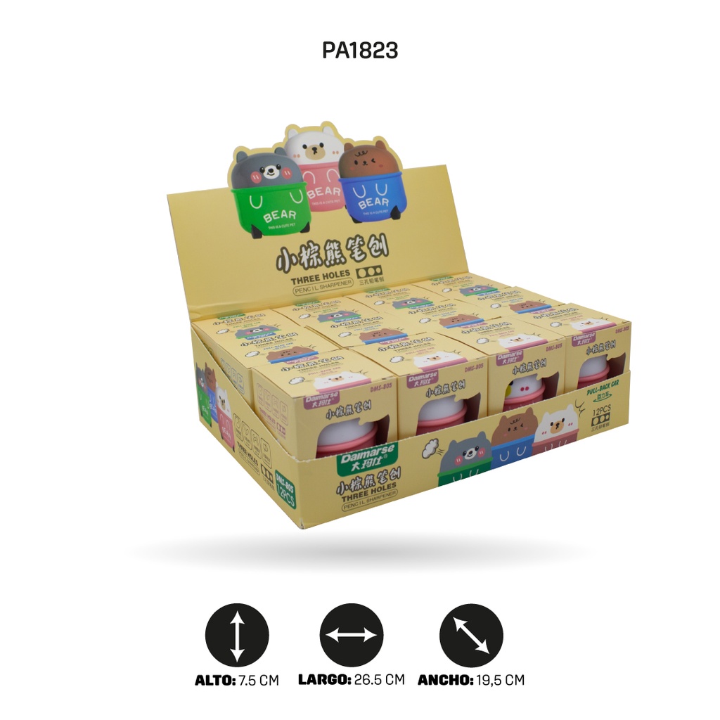 SACAPUNTAS 0SO CARRO TRIPLE BOX 12 UND DMS-805 [PAC4869]