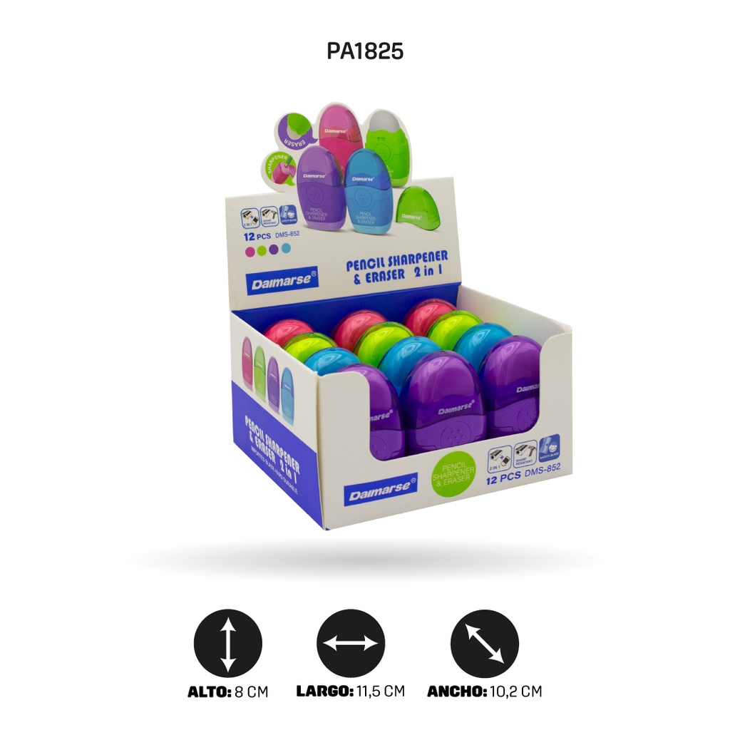 SACAPUNTAS CON BORRADOR BOX 12UND DMS-852 [PAC4875]