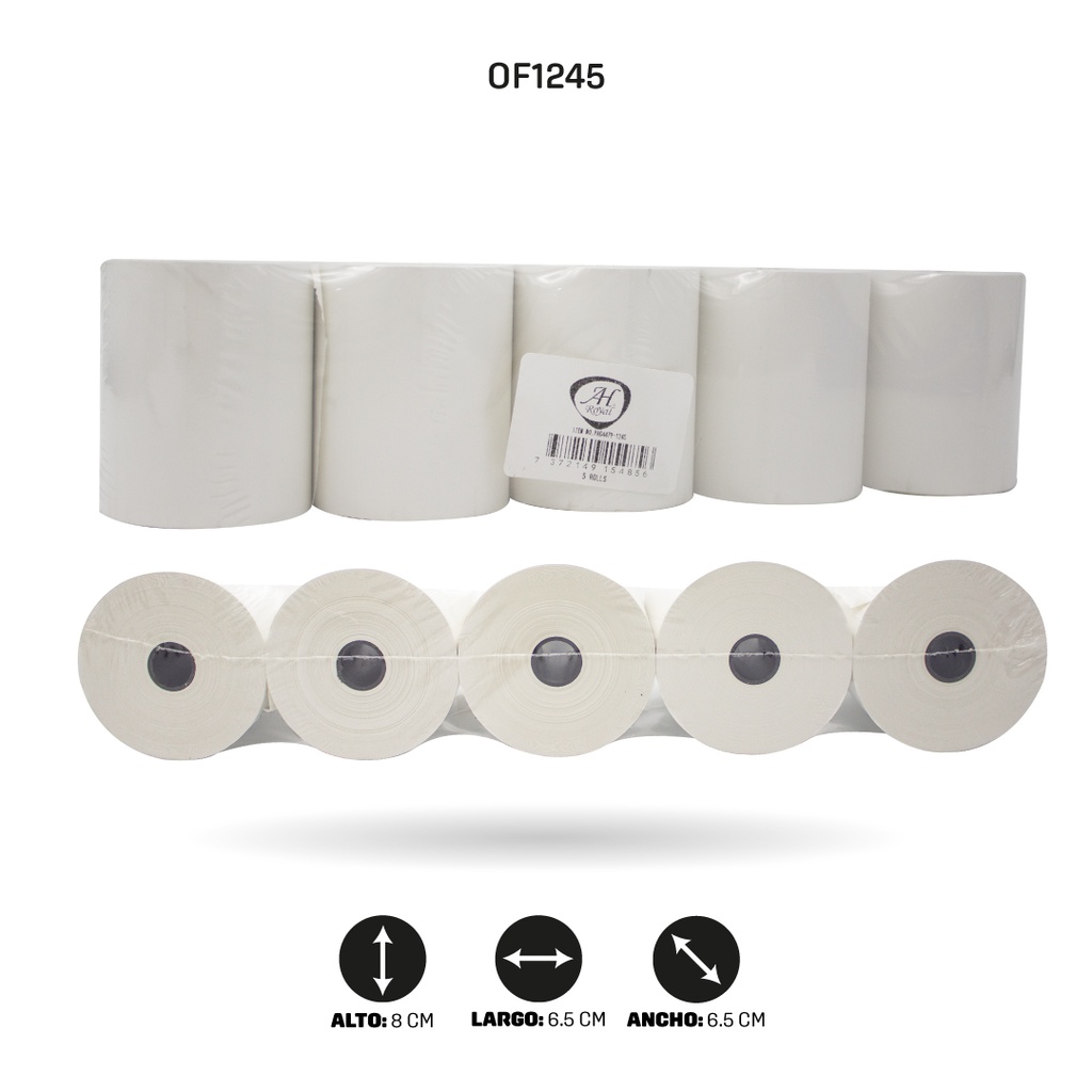 ROLLO TERMICO 60mt X 80mm 50 grms DISPLAY X5 [PAC4479-1245]