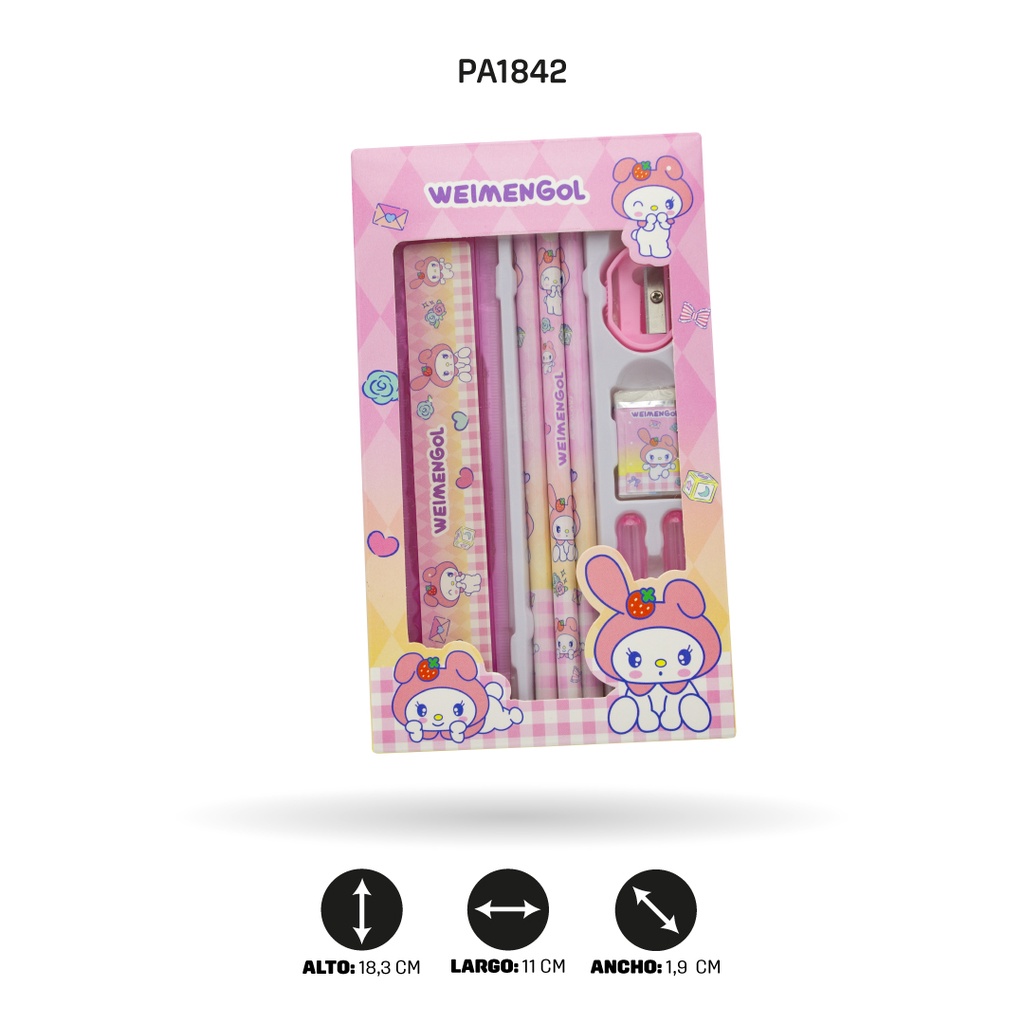 SET DE LAPIZ PARA NIÑA Y NIÑO 6 MOTIVOS KM-9228  [PAC4585]