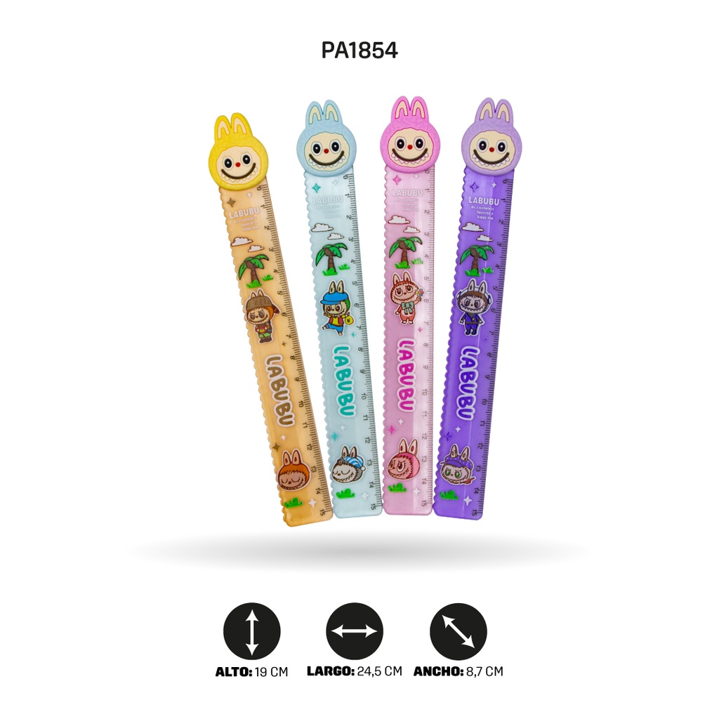 REGLA DE 15CM 9728A LABUBU 4 COLORES DISPL X48 [PAC4597]