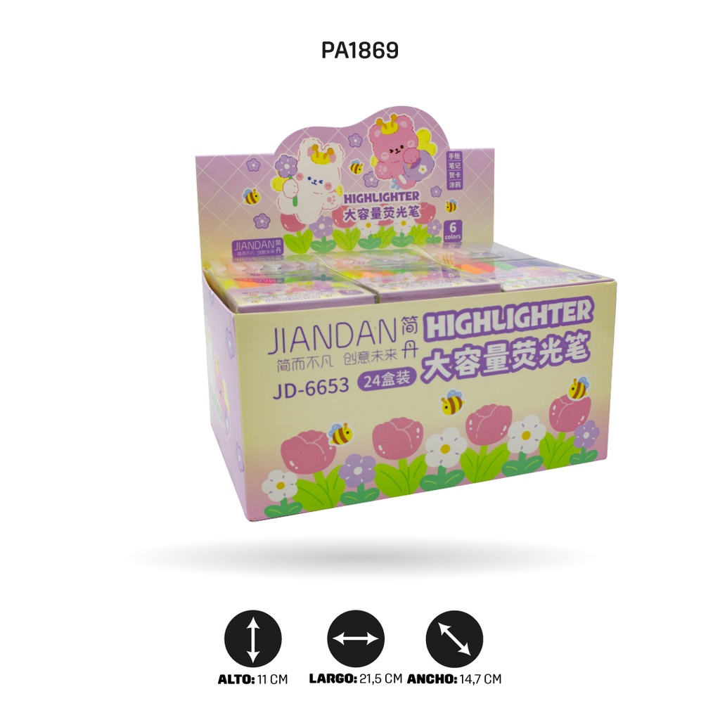 RESALTADOR 6 COLORES DISPLAY X 24 UND [PAC4637]