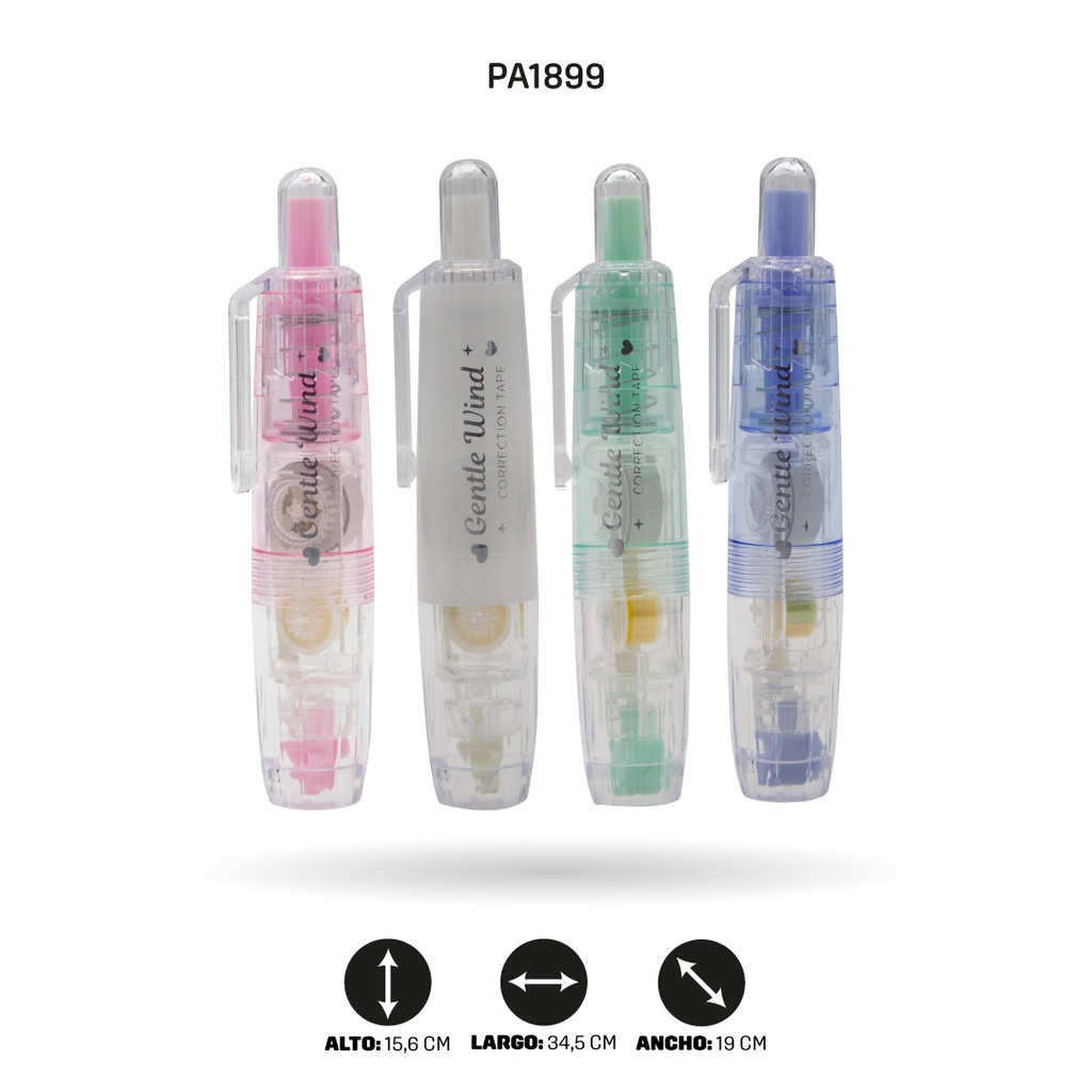 CINTA CORRECTORA 4 COLORES PASTEL +1 REPUESTO DISPLAY 24 [PAC4638]