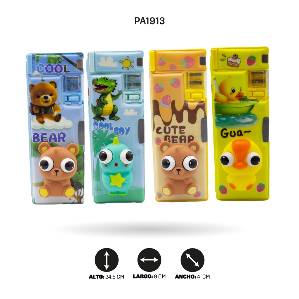 ESTUCHE MULTIFUNCIONAL ANIMALES CON OJOS GRANDES XPM-565-3/5/8/7 [PAC4670]