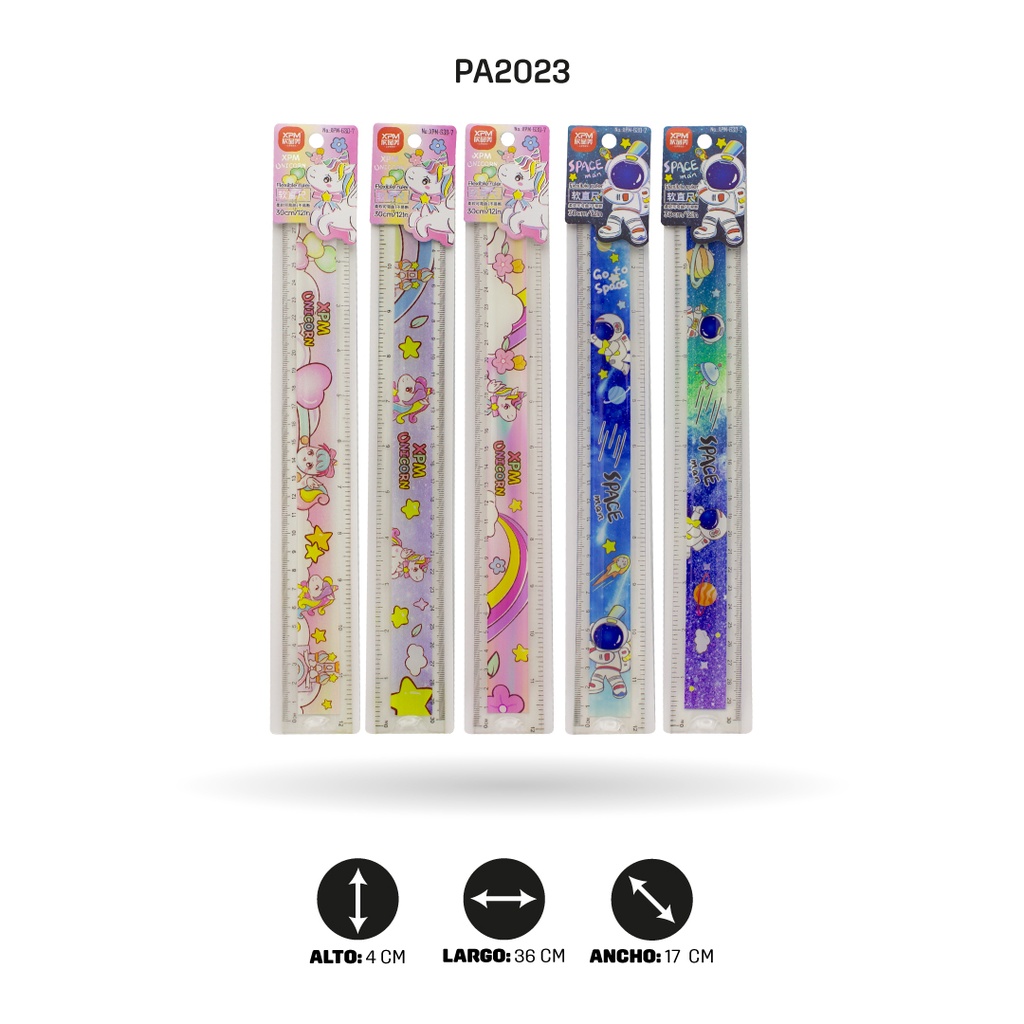 REGLA SILICONA DE UNICORNIO Y ASTRONAUTA 30CM XPM-630-2/7 DISPLX 24 [PAC4718]