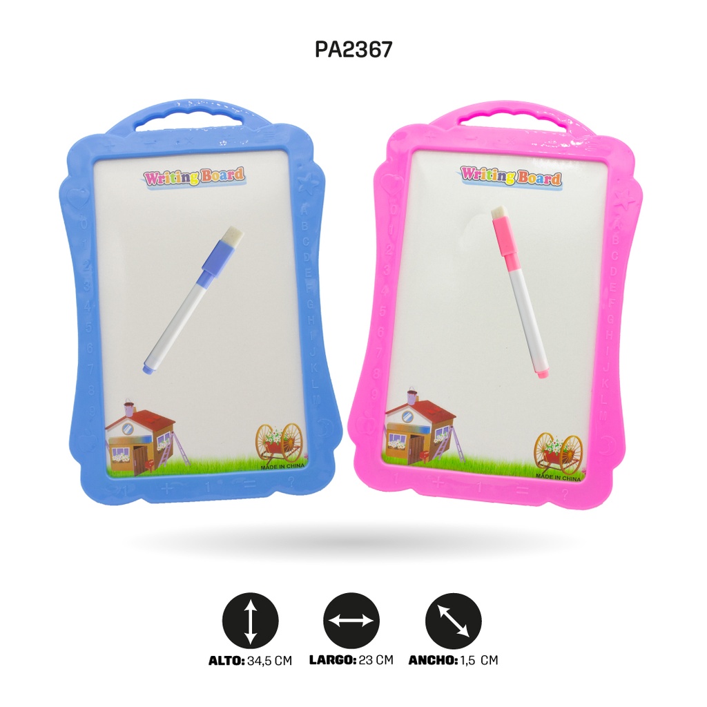 TABLERO CON BORRADOR Y MARCADOR NIÑA Y NIÑO 2257 [PAC4745]