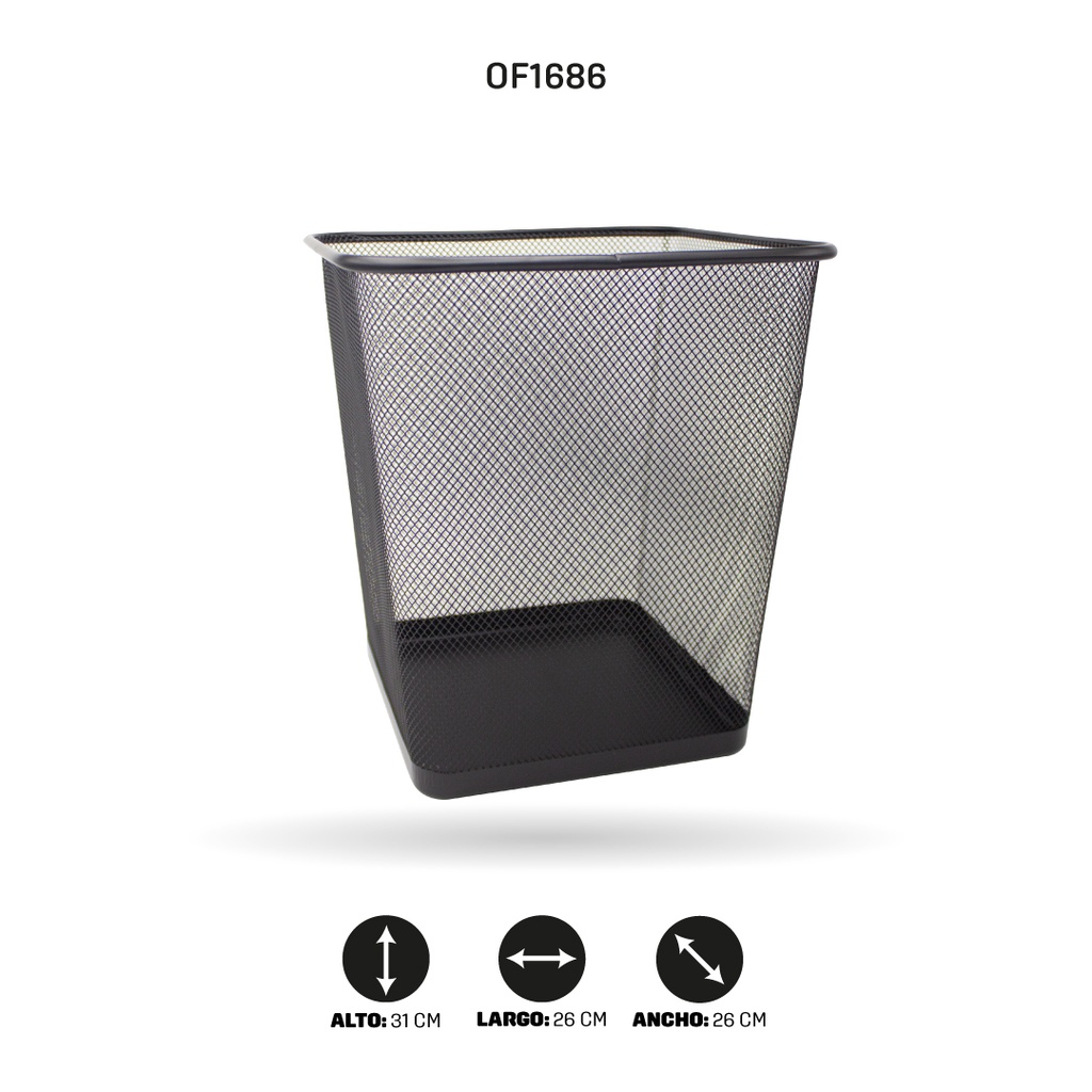 CUBO DE BASURA AH ROYAL CUADRADO 20X27X31 CM [PAC5706]