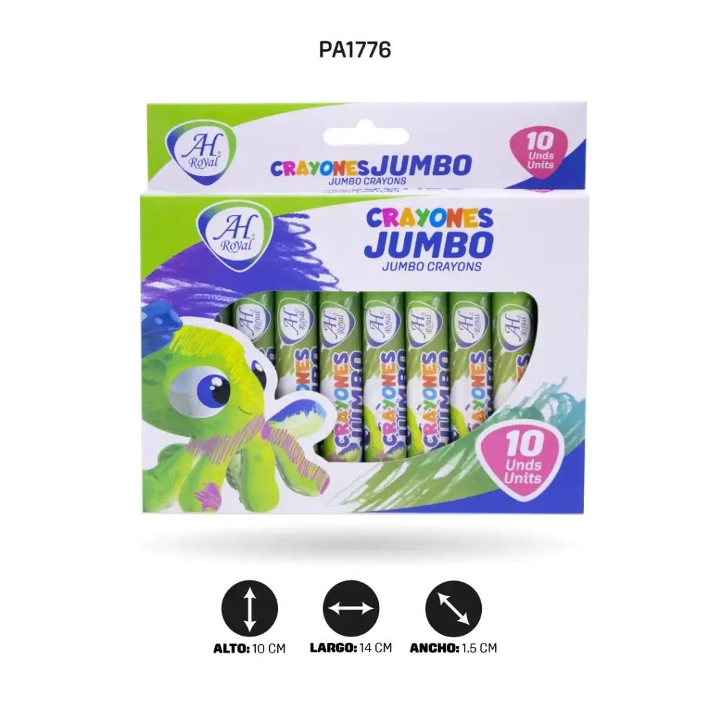 CRAYON AH ROYAL JUMBO X 10 UND 10 cm LARGO [PAC5873-1776]
