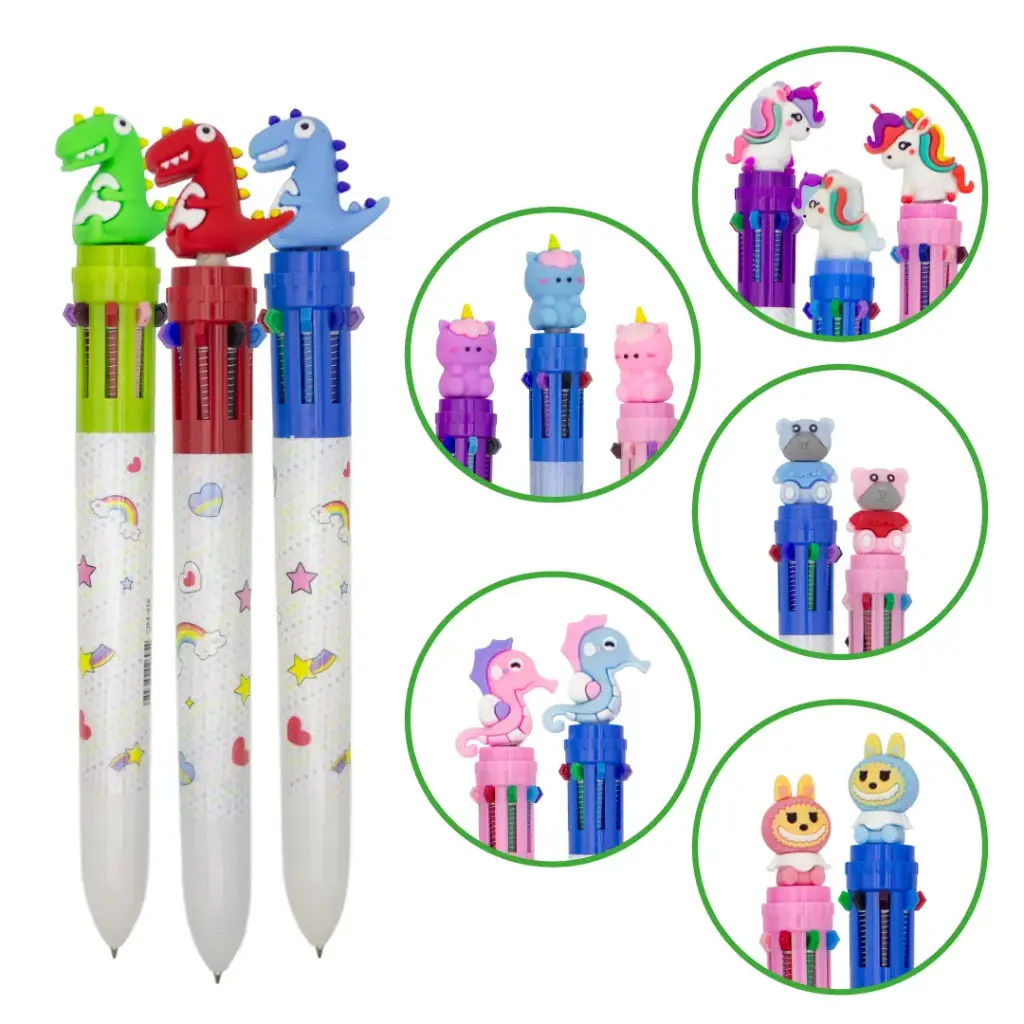BOLIGRAFO MINA 8 COLORES 6 MOTIVOS DISPLAY X 36 QM-918[PAC4571]