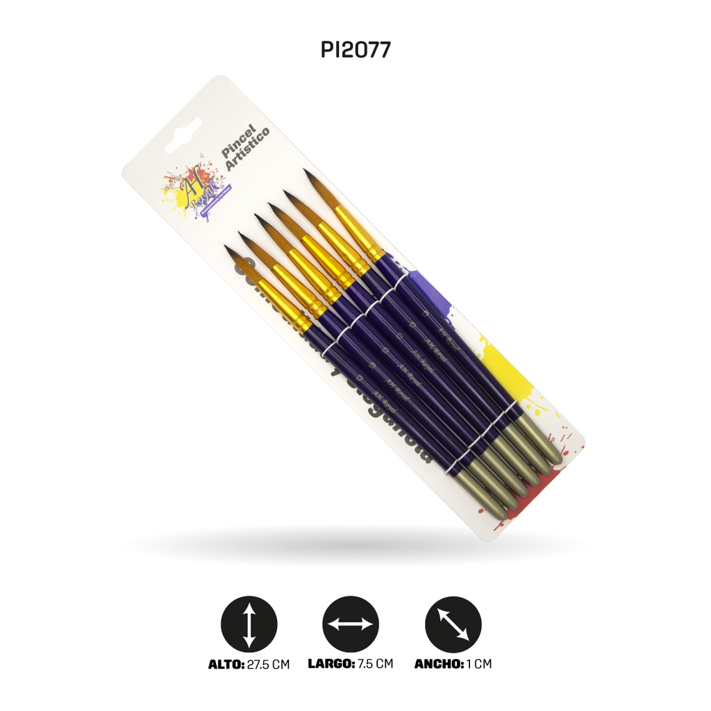 PINCEL AH ROYAL REDONDO N°13 X6  AH333-13 [PAC4341]