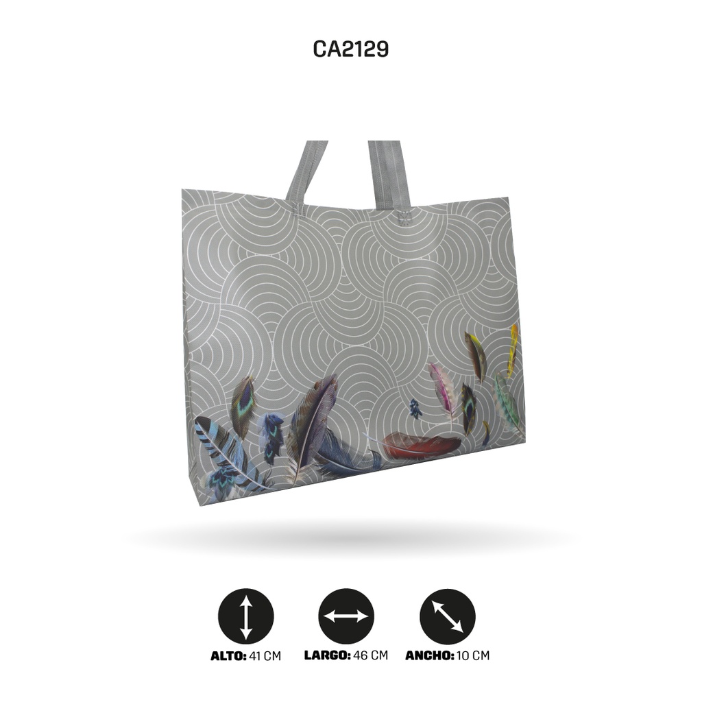 BOLSA ESTAMPADA CON AGARRADERA MEDIDA 46X41X10 [PAC5166]