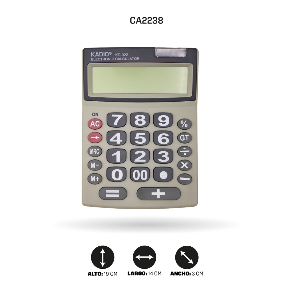 CALCULADORA KADIO 12 DIGITOS KD-922 [PAC5355]