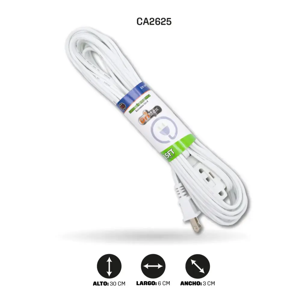 EXTENSIÓN ELÉCTRICA BLANCA 20 FT [EX-20FT]