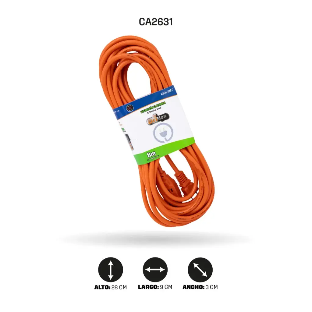 EXTENSIÓN ELÉCTRICA NARANJA 8 m [EXN-8MT]
