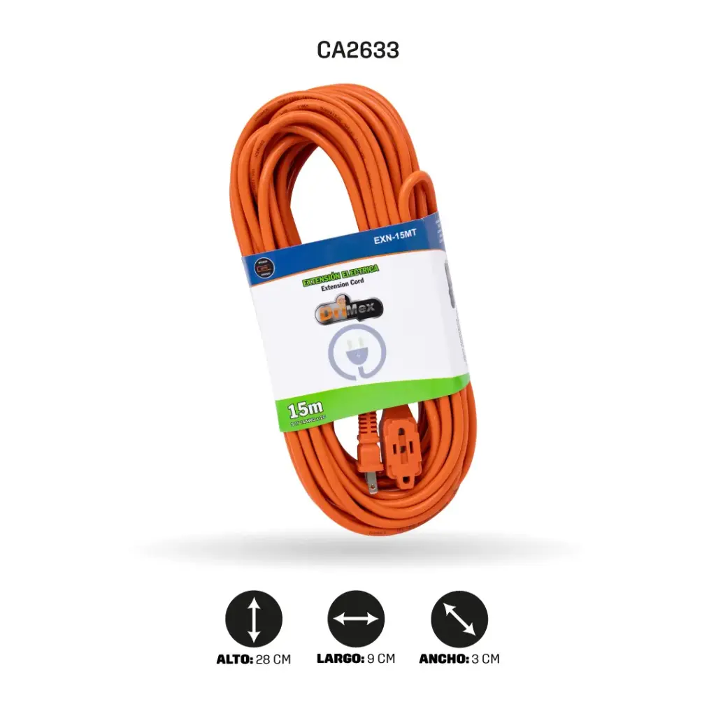 EXTENSIÓN ELÉCTRICA NARANJA 15M [EXN-15MT]