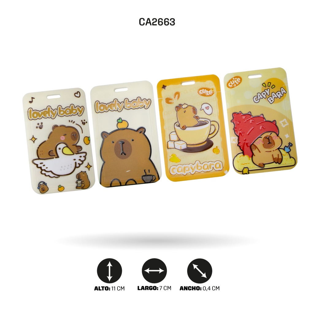 PORTA CARNET CAPYBARA CON CUERDA CORTA 1476 [PAC5775]