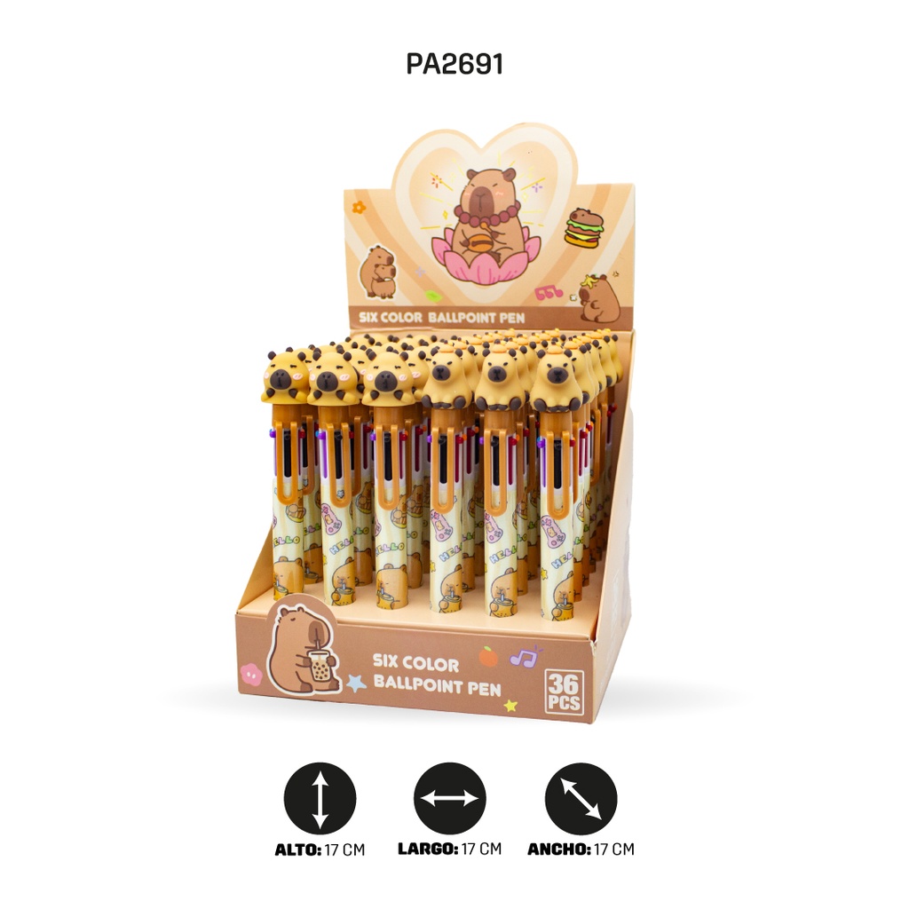 BOLIGRAFO CAPYBARA 6 COLORES 912 [PAC5795]