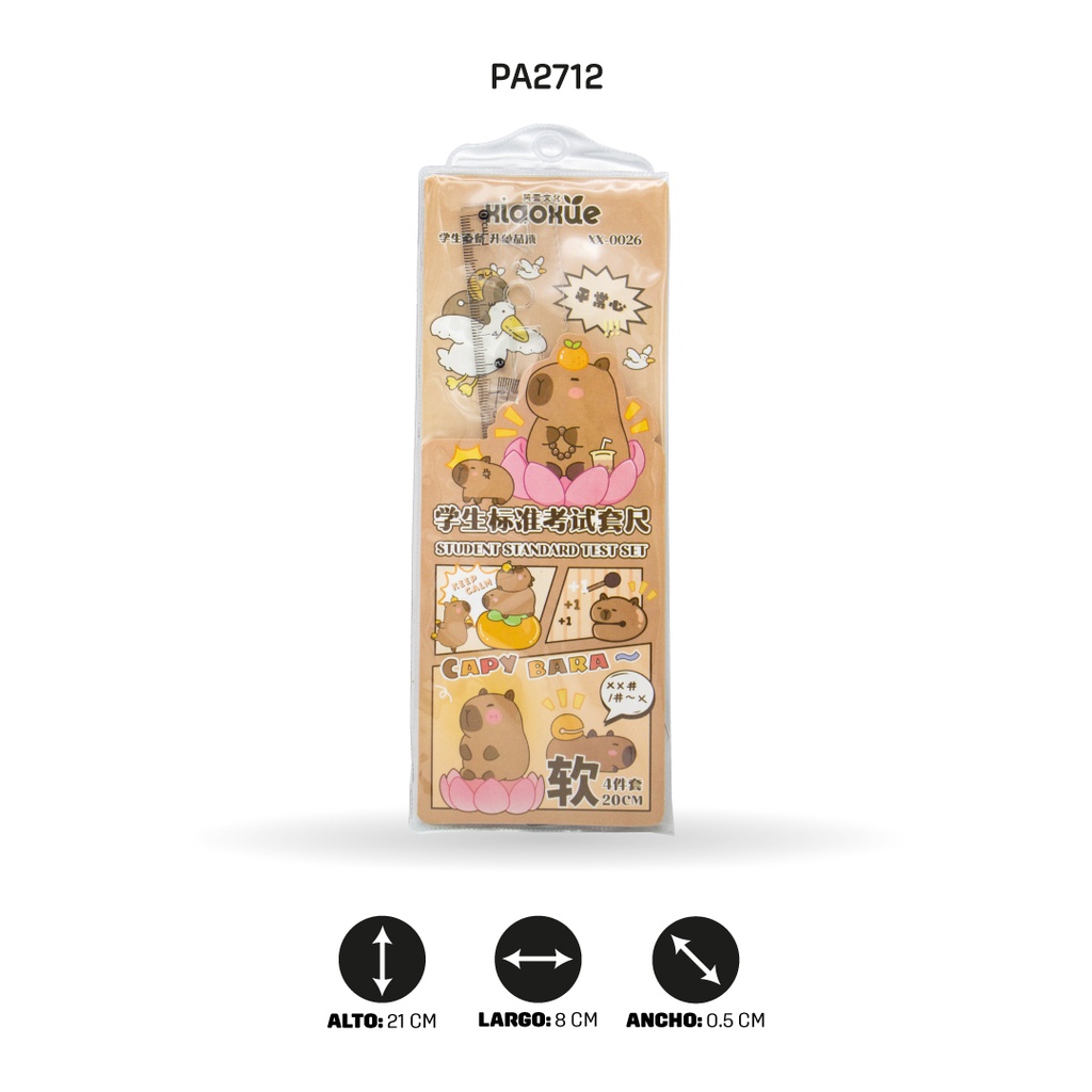 ESTUCHE GEOMETRICO CAPYBARA SILICONADO XX-0026 [PAC5816]