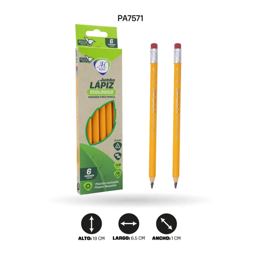 LAPIZ JUMBO AMARILLO ECOLOGICO [PAC5899]