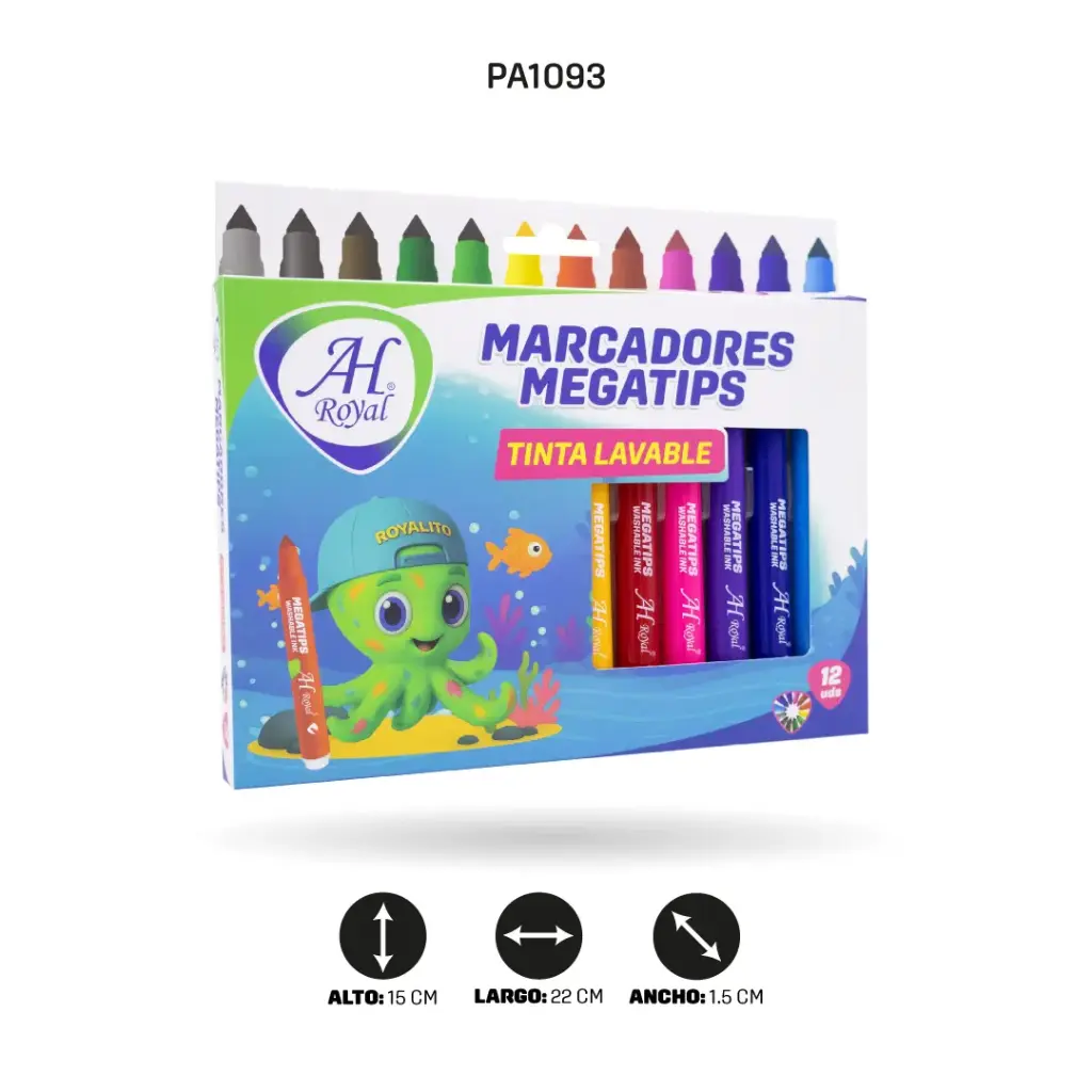 MARCADORES AH ROYAL MEGATIPS X 12 UND [PAC5908-1093]