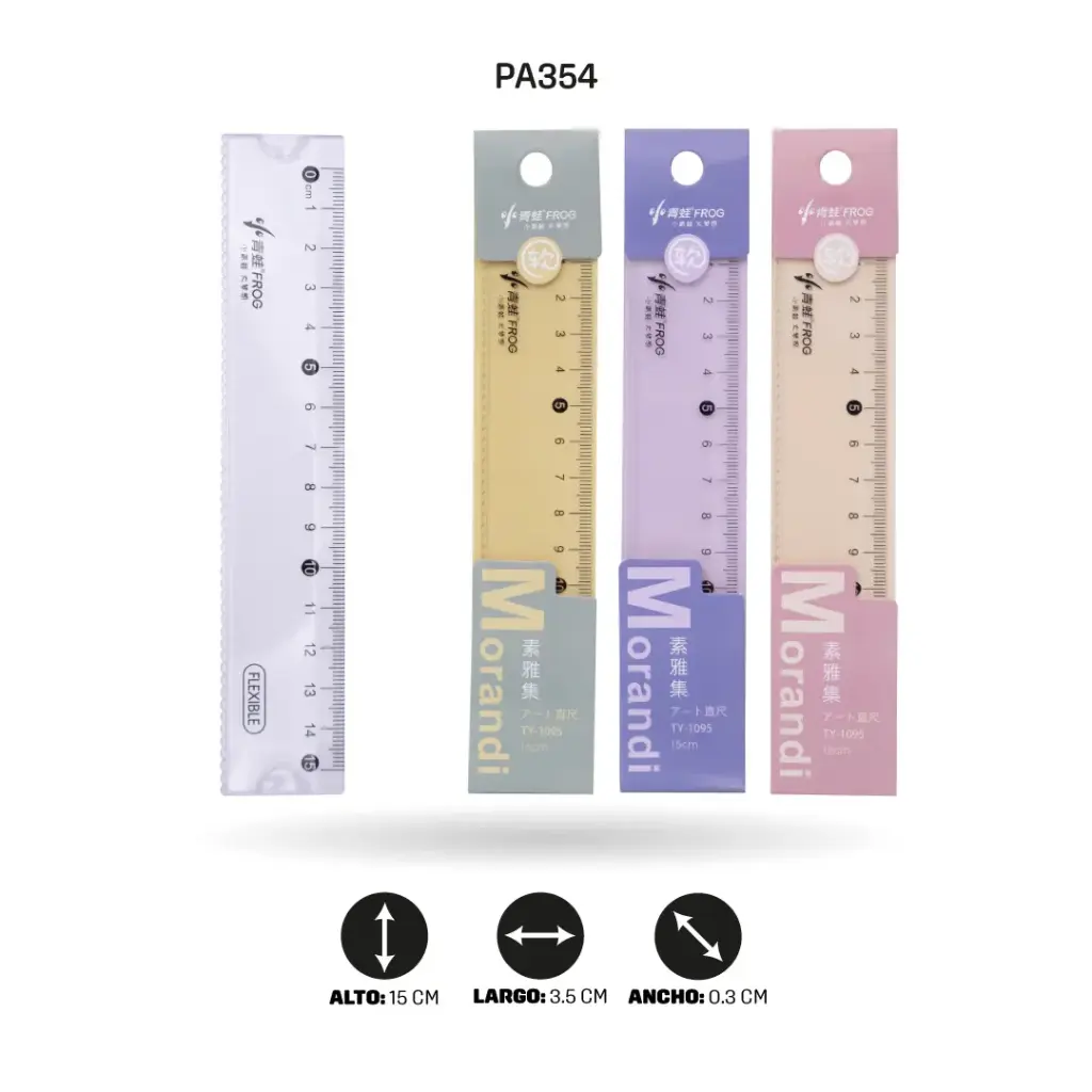 REGLA SILICONADA ESTAMPADA TY-1095 15CM [PAC6426]