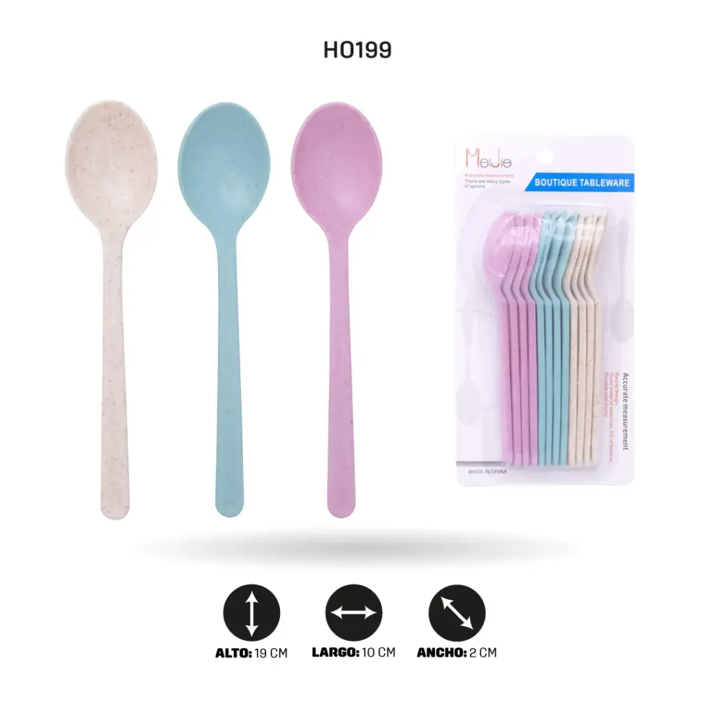 CUCHARA PEQUEÑA TONO PASTEL 12PCS [PAC6435]