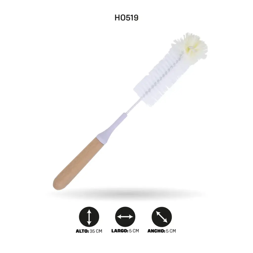 CEPILLO PARA VASOS Y TETERO CABO DE MADERA H26290 [PAC6518]