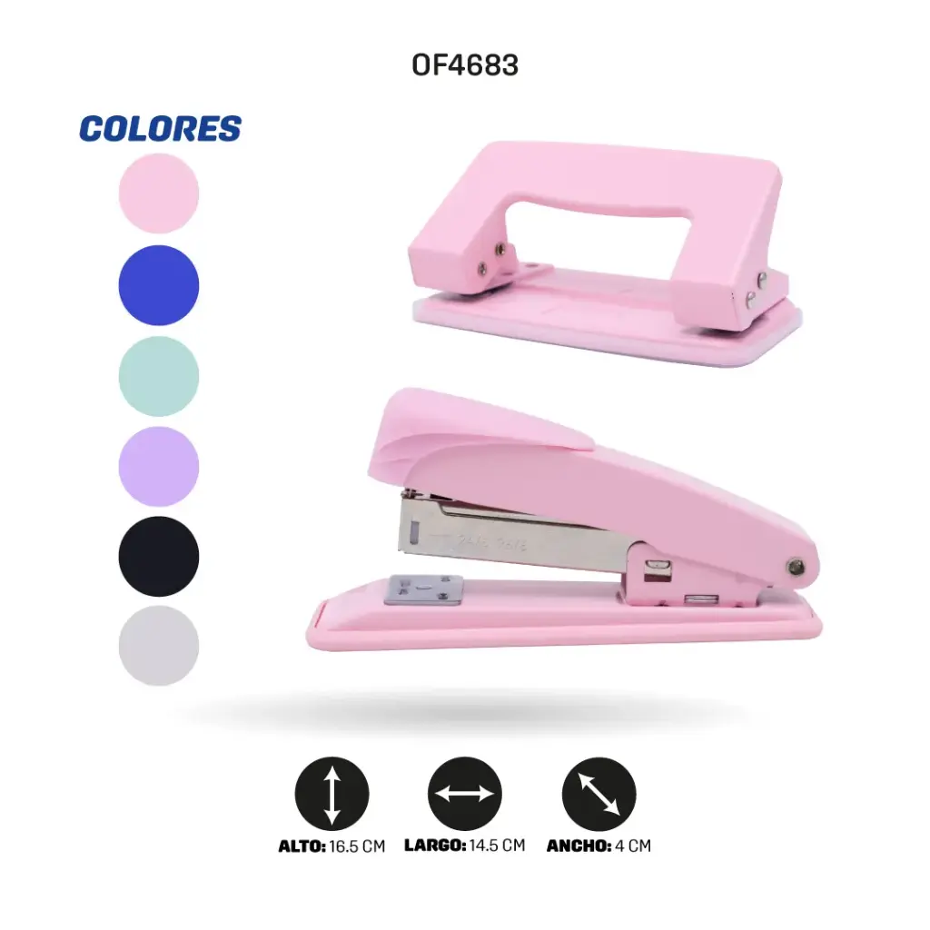 JUEGO DE GRAPADORA COLORES PASTEL BC-MKL03C-3SP [PAC6421]