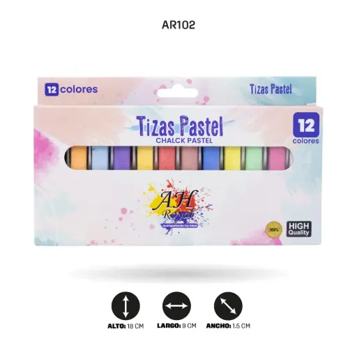 [AR102] TIZA CHALK AH ROYAL PASTEL -12 COLORES [PAC20328-102]