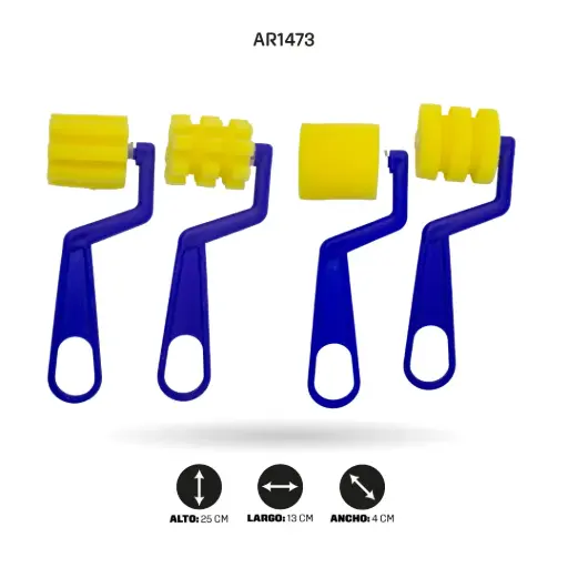 [AR1473] RODILLO AH ROYAL DE ESPUMA EN FIGURAS X 4 [PAC30054-1473]