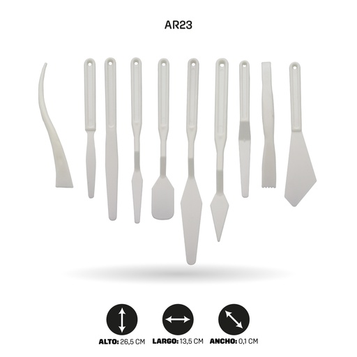 ESPATULA PLASTICA JUEGO X 10 SURTIDA