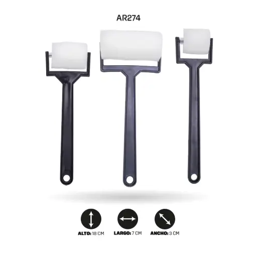 [AR274] RODILLOS AH ROYAL DE ESPUMA MANGO NEGRO SET X 3 [PAC30052-274]