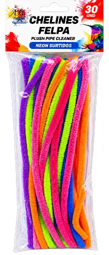 [AR836] CHELINES DE FELPA BOLSA X 30 - NEÓN [PAC20442-836]