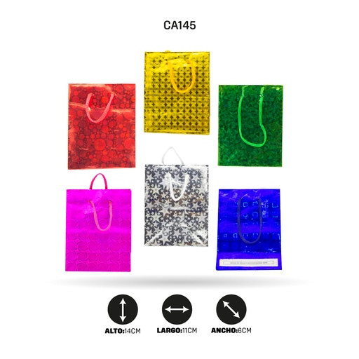 BOLSA DE REGALO HOLOGRAMADA MINI (11.5cm x 14.5cm x 6.5cm) [PAC20644-145]