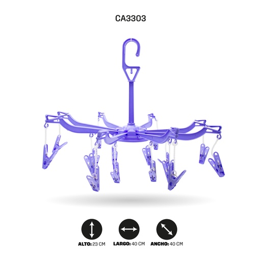 [CA3303] GANCHO ARAÑA MOVIL PARA ROPA X18 [PAC50030-3303]