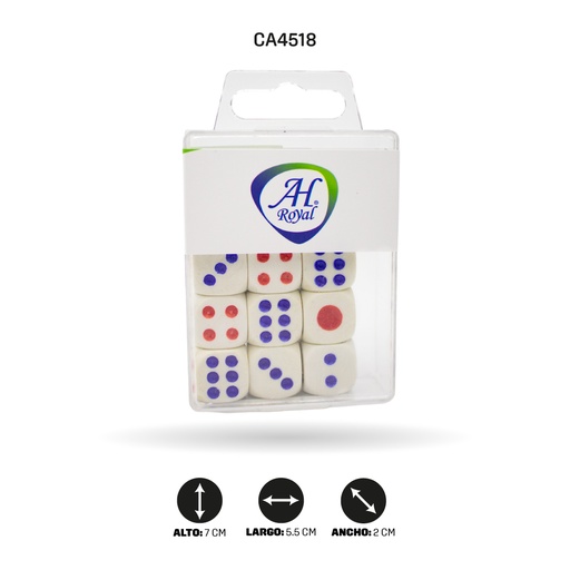 DADOS AH ROYAL 15MM EN BLISTER ACRILICO[PAC4402-4518]