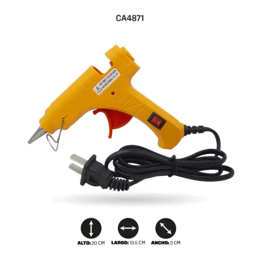 PISTOLA DE SILICONA AHROYAL PEQUEÑA CON SWITCH CAJA X 96 UNDS [PAC3485-4871]