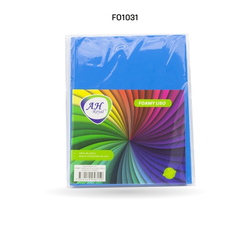 [FO1031] FOAMY CARTA AH ROYAL AZUL CIELO X 10 UNDS [AH10100315-PAC0014]
