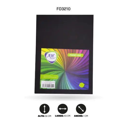 [FO3210] FOAMY 4 CARTA AHROYAL ESCARCHADO NEGRO X 10 UNDS [AH29100915-3210-AH29100915-AH21100915]
