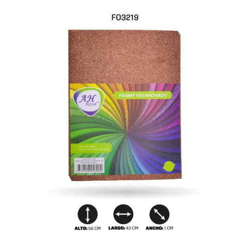 [FO3219] FOAMY 4 CARTAS AH ROYAL ESCARCHADO CAFE X 10 UNDS [AH21100515]