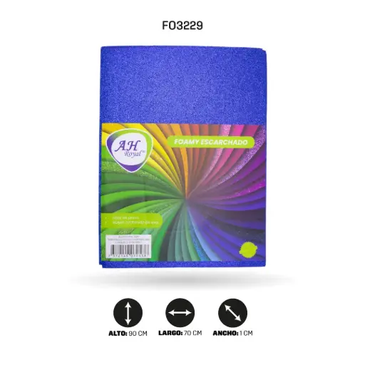 [FO3229] FOAMY PLIEGO AH ROYAL ESCARCHADO AZUL X 10 UNDS UNIFICAR [AH51100216-3229-AH51100216]