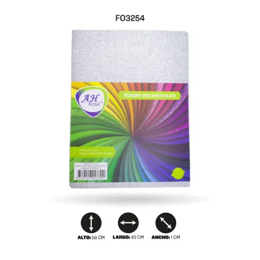 [FO3254] FOAMY 4 CARTA AH ROYAL ESCARCHADO PLATA X 10 UNDS [AH29101215-3254-AH29101215-PAC40157]